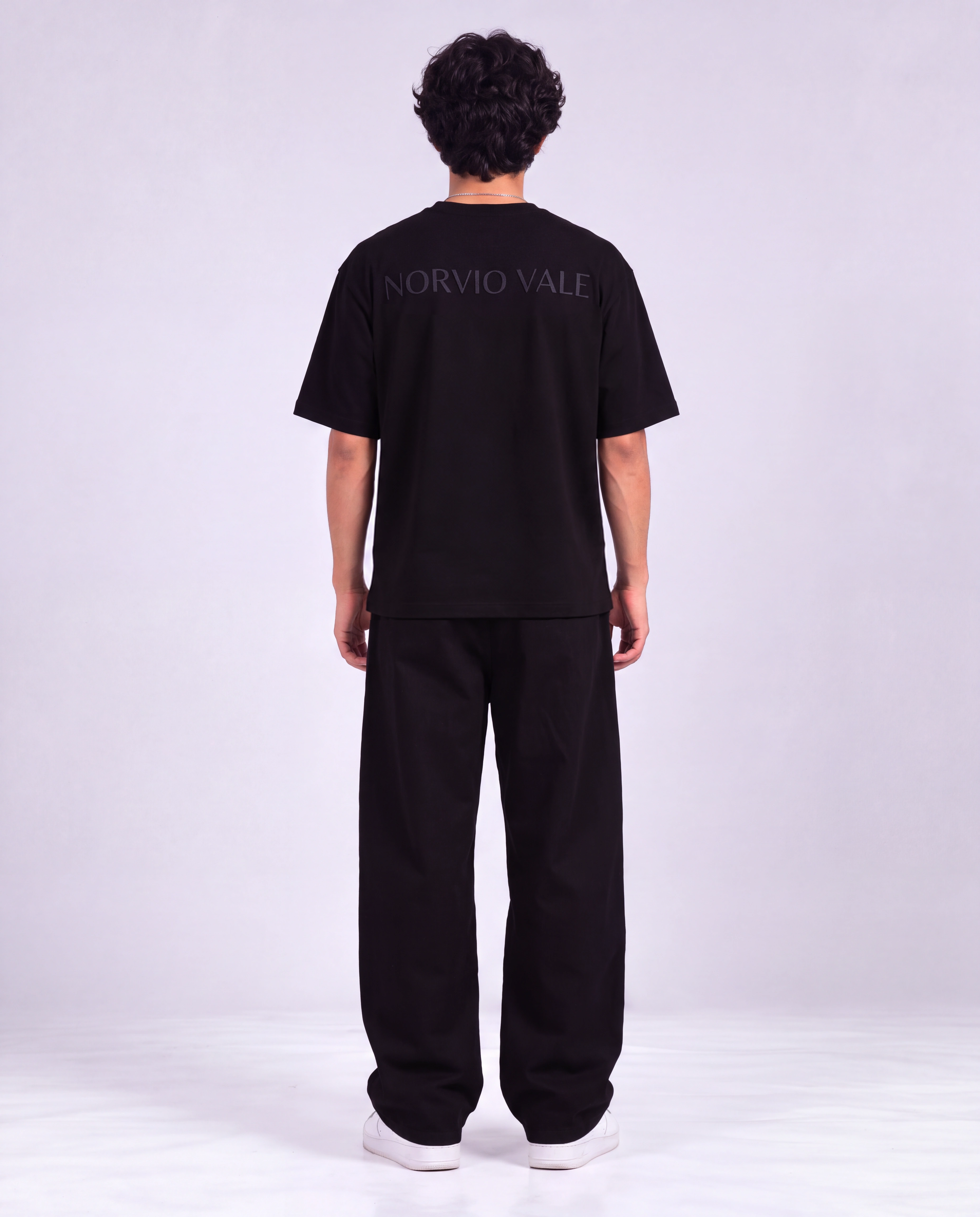 Back Print Oversized Tee in Black — image 1