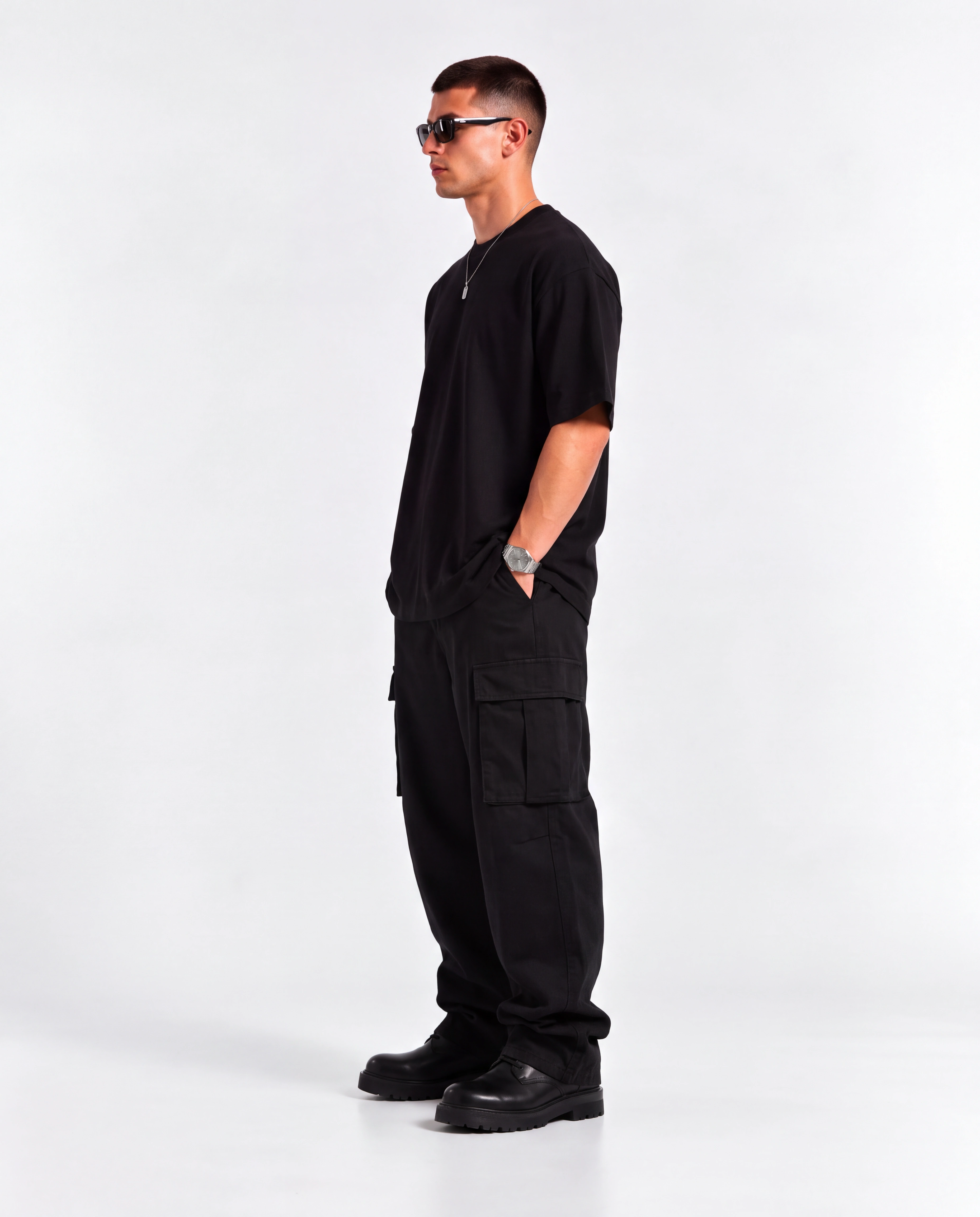 NV SIGNATURE OVERSIZED TEE BLACK in Black — image 3