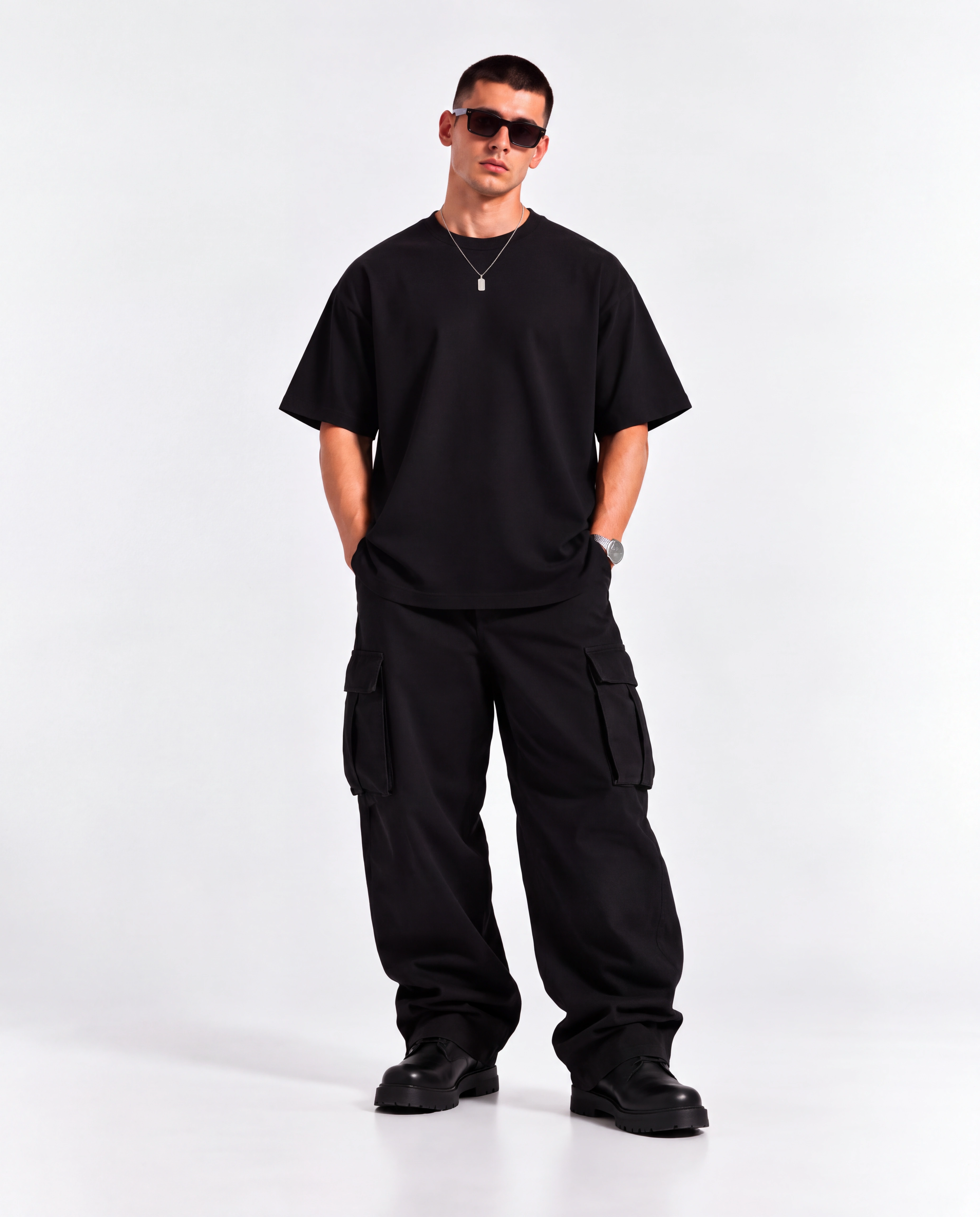 NV SIGNATURE OVERSIZED TEE BLACK in Black — image 2