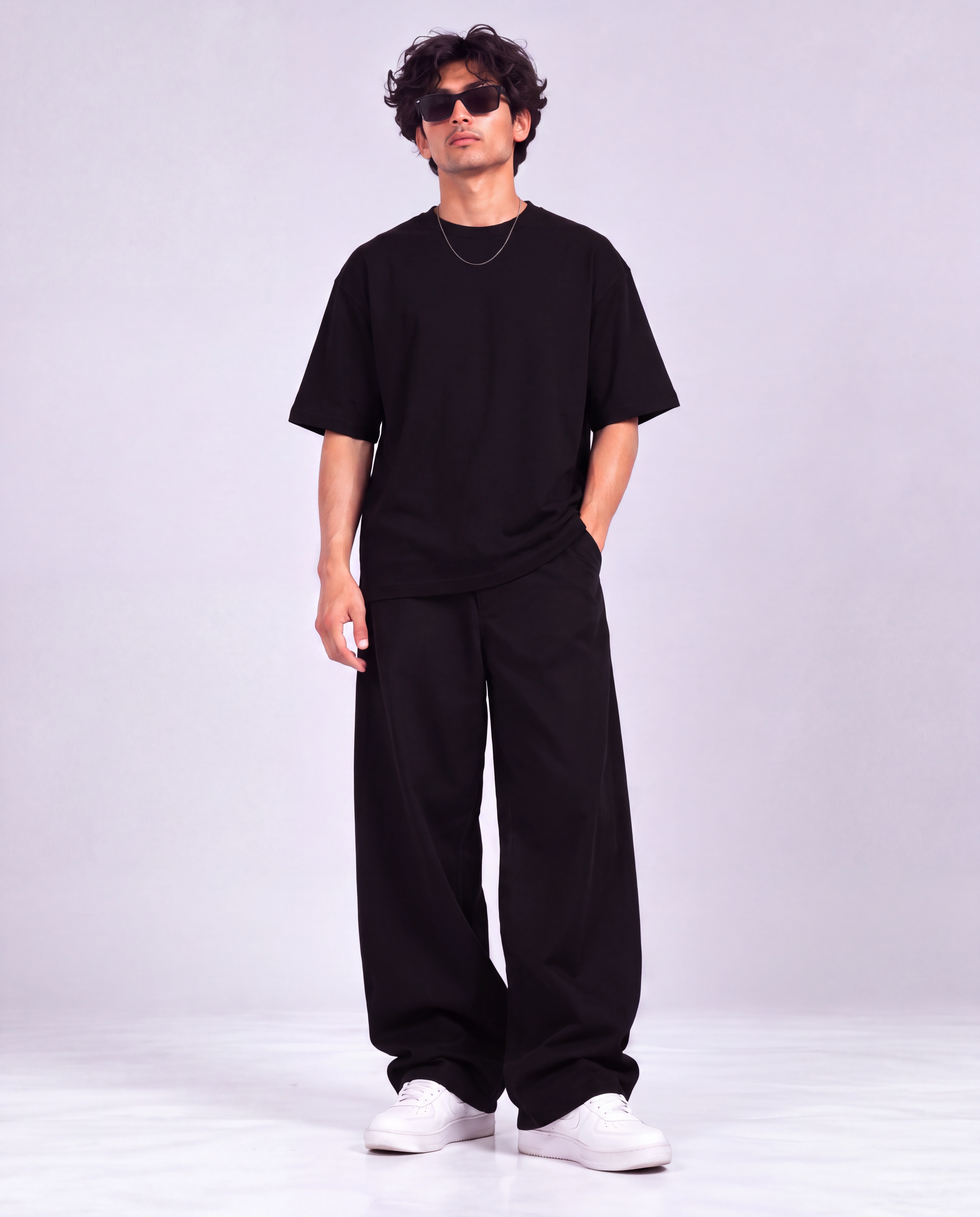 Back Print Oversized Tee in Black — image 2