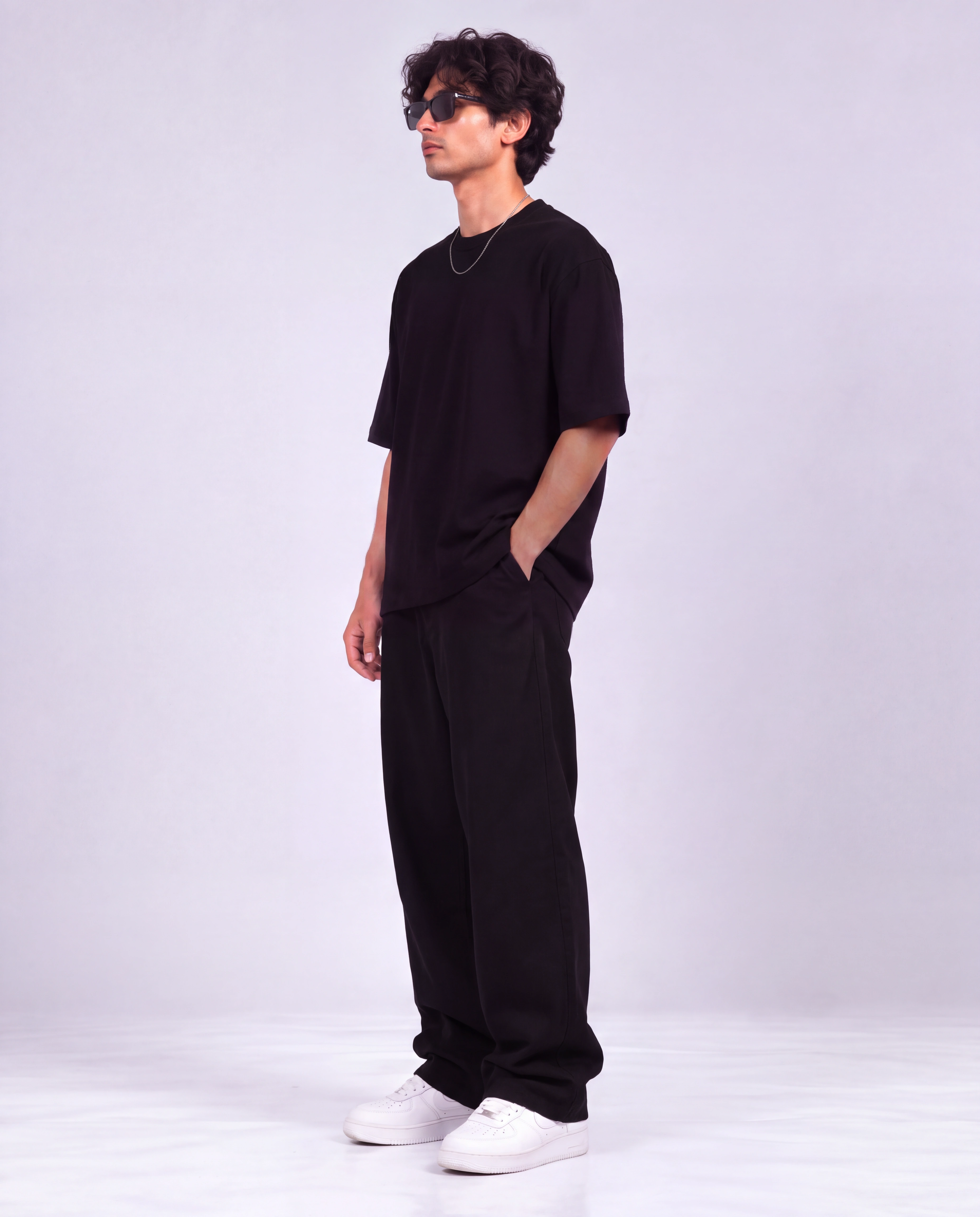 Back Print Oversized Tee in Black — image 3